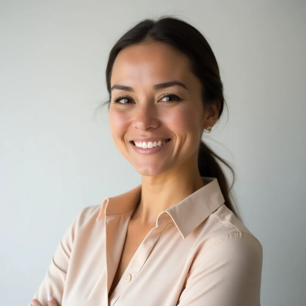 Professional portrait of an independent secretary with a neutral background