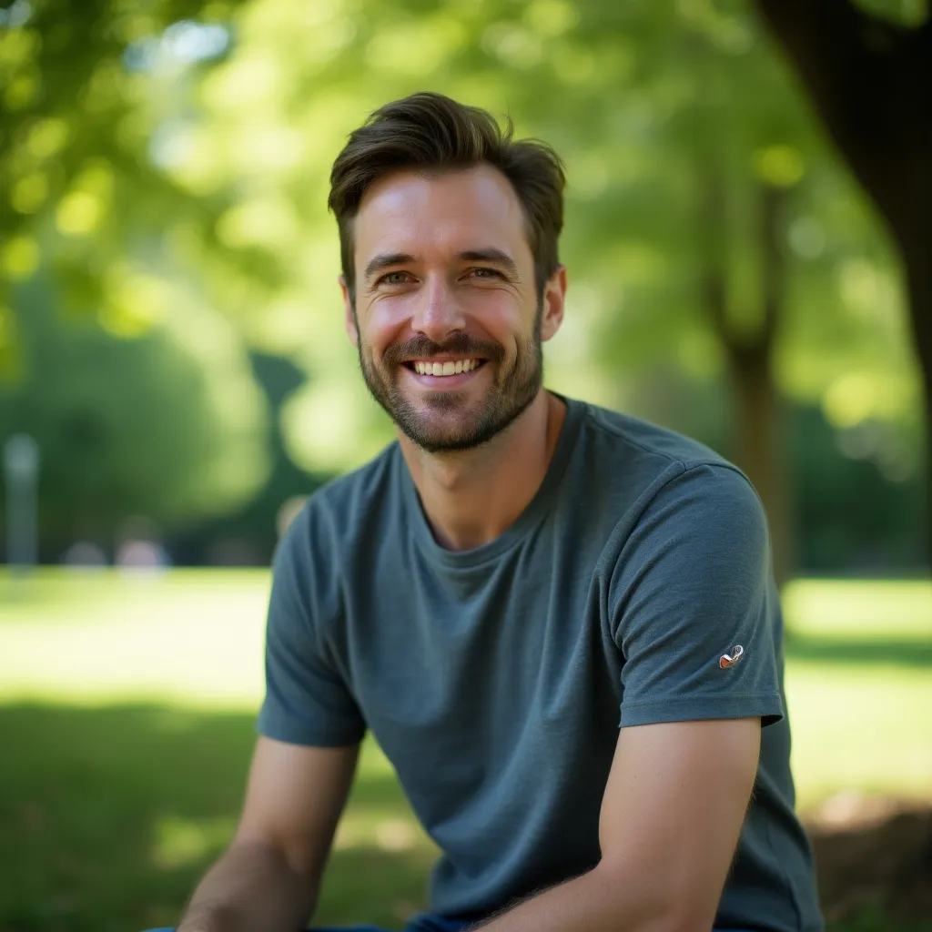 Successful profile picture of a woman with a natural background