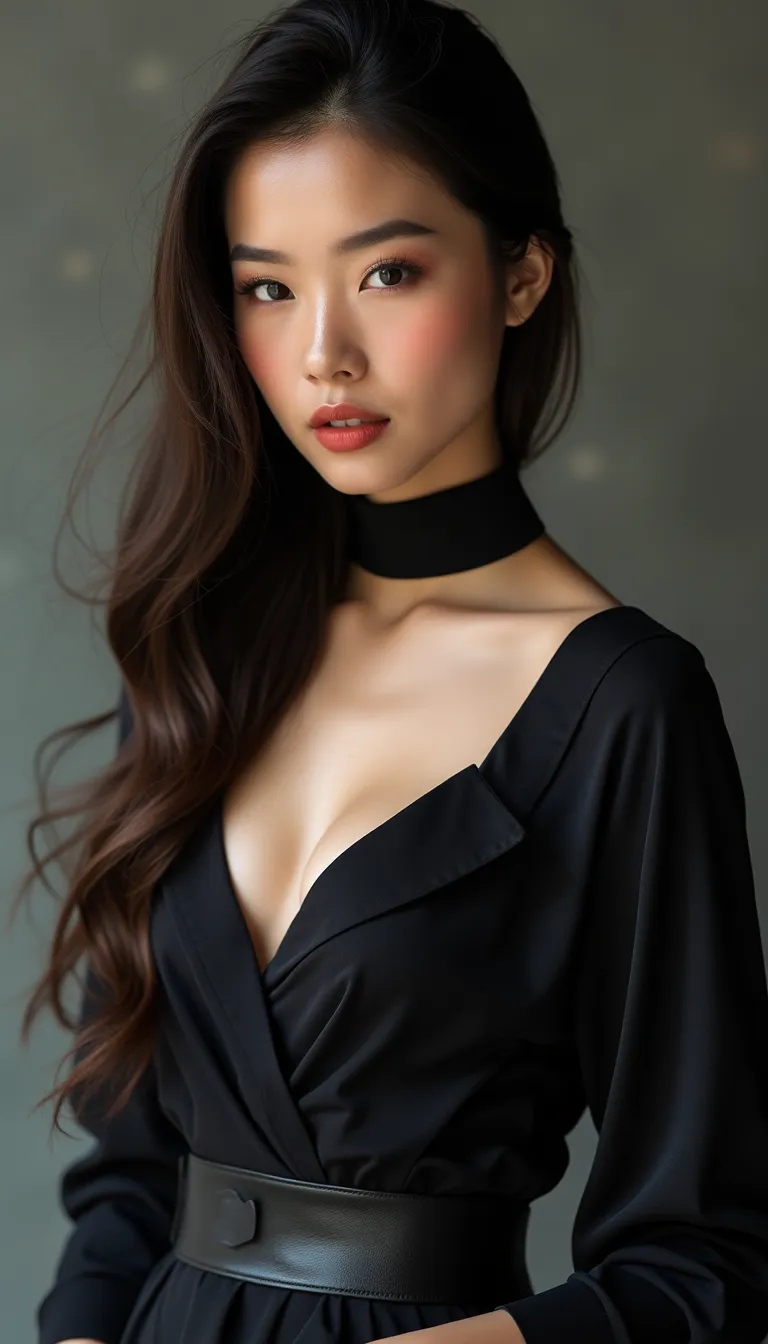 ai fashion week asian female model in avant garde premium fashion