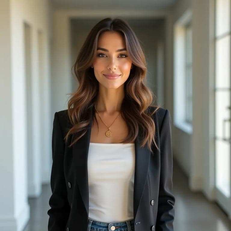 Ejemplo de retrato profesional natural con fondo neutro