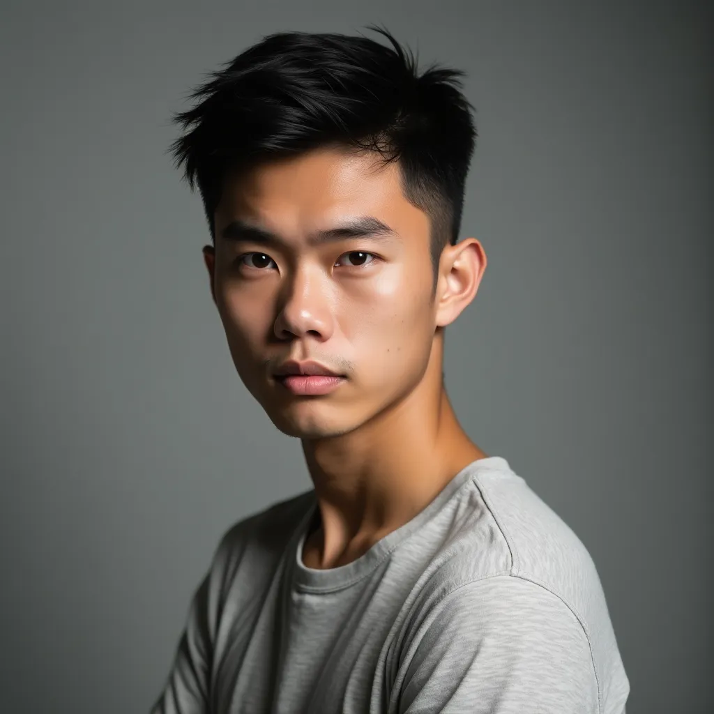 Example of professional posing for a casting photo