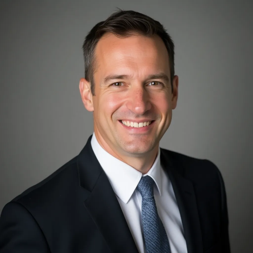 Example of a natural professional portrait on a neutral background