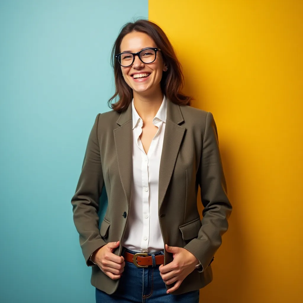Example of a natural professional portrait on a neutral background