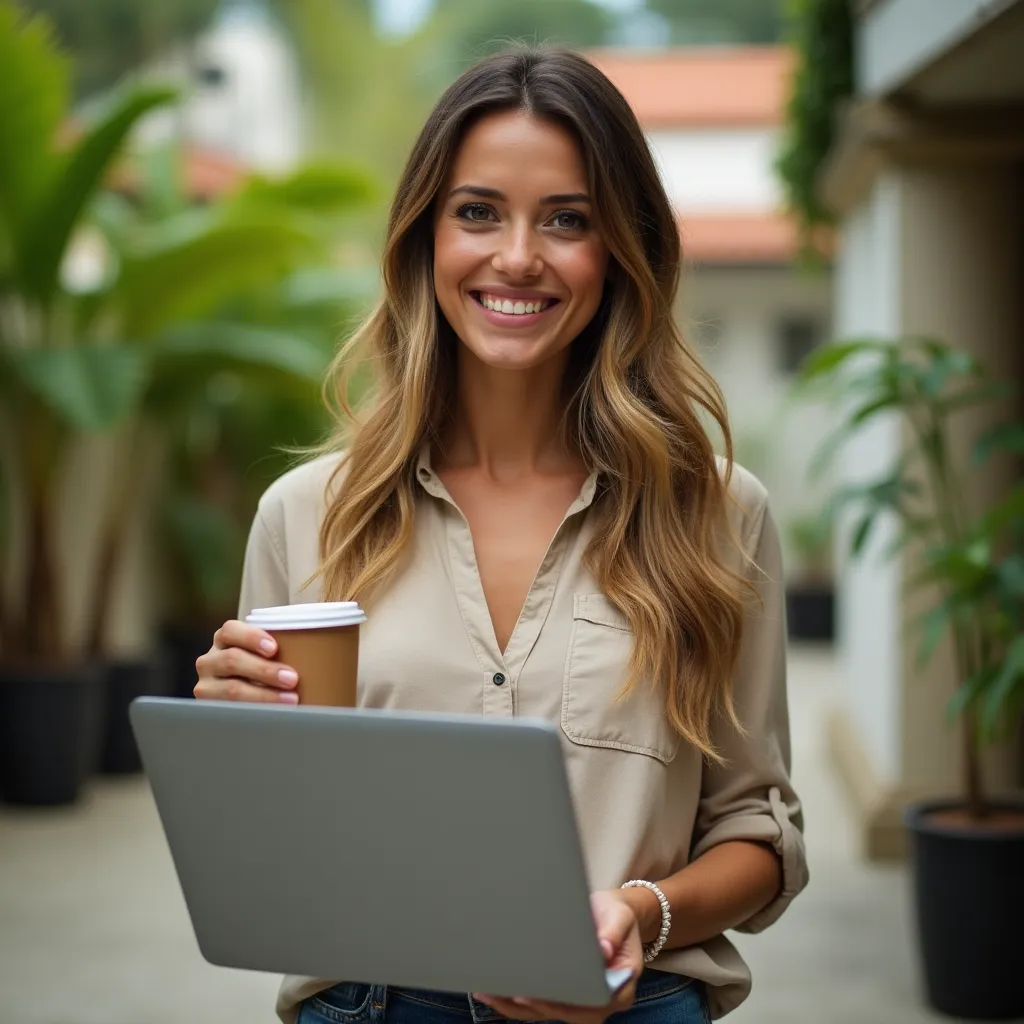 Example of a natural professional portrait on a neutral background