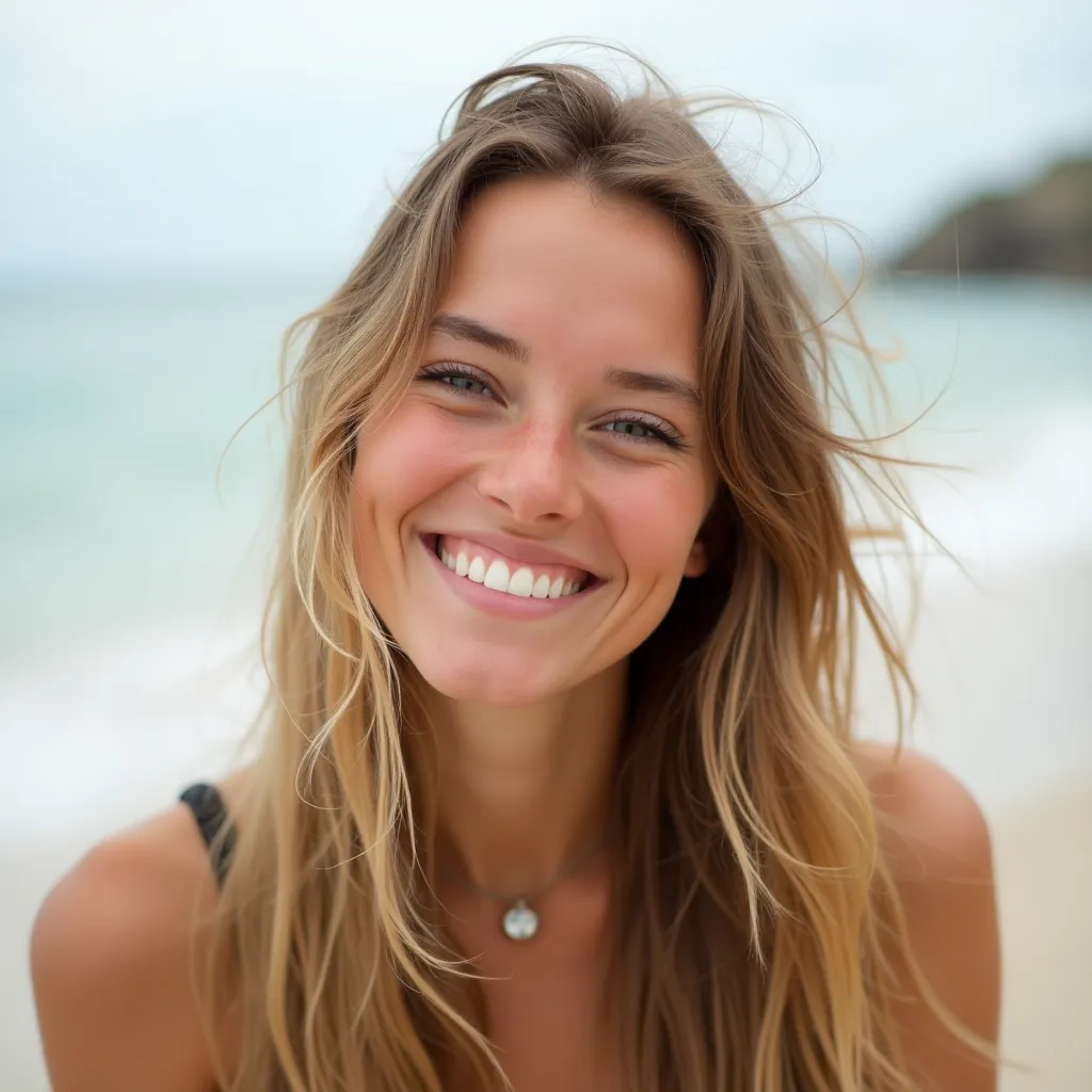 Example of a posed and artificial profile photo