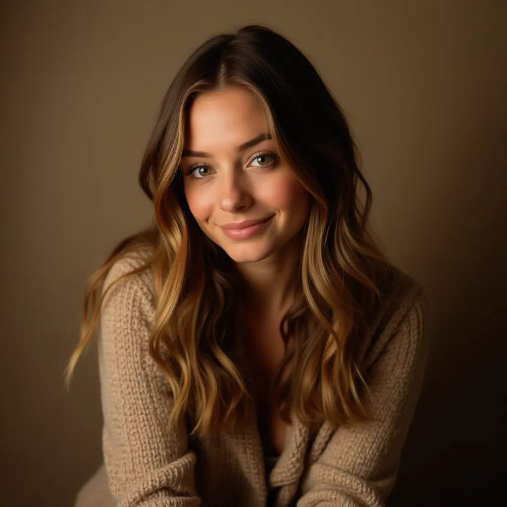 Example of natural professional portrait on a neutral background