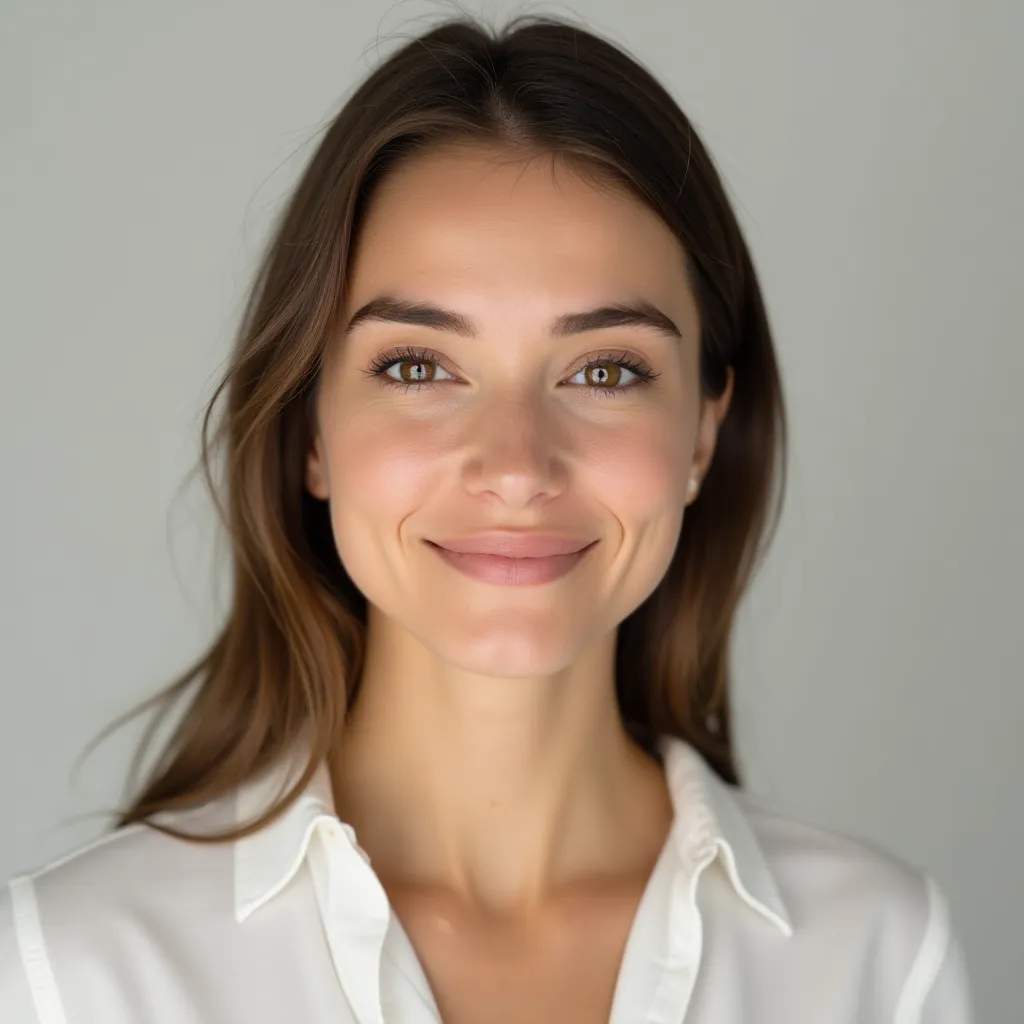 Example of a natural professional portrait on a neutral background