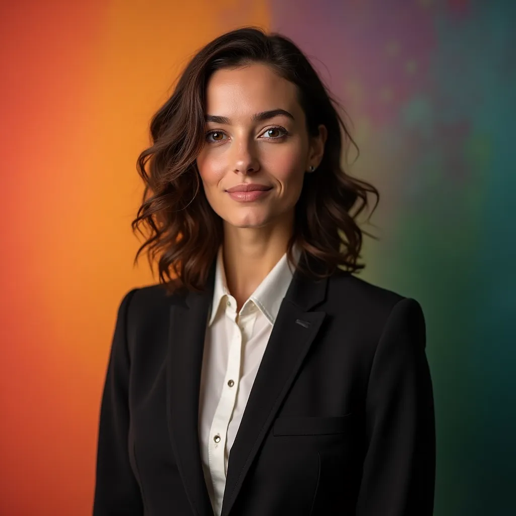 Example of a natural professional portrait on a neutral background