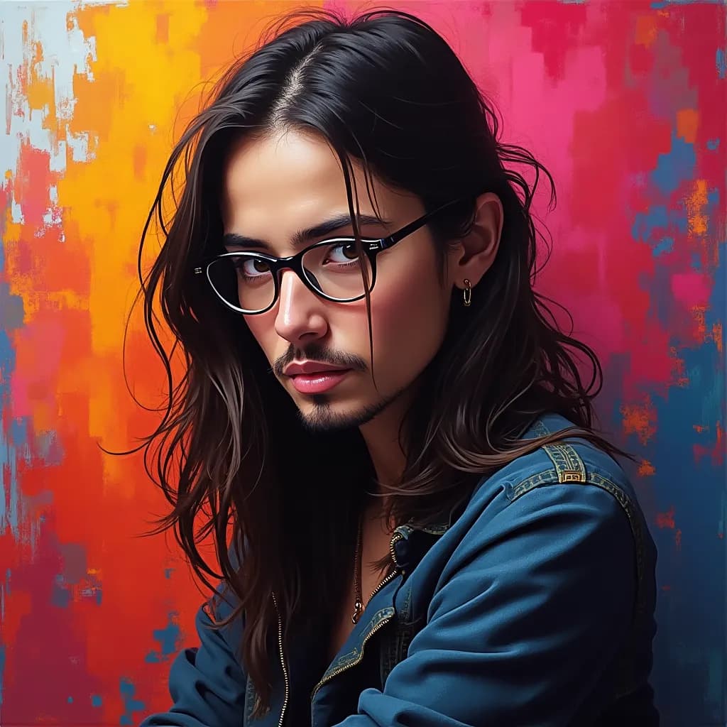 Artistic portrait with double exposure effect