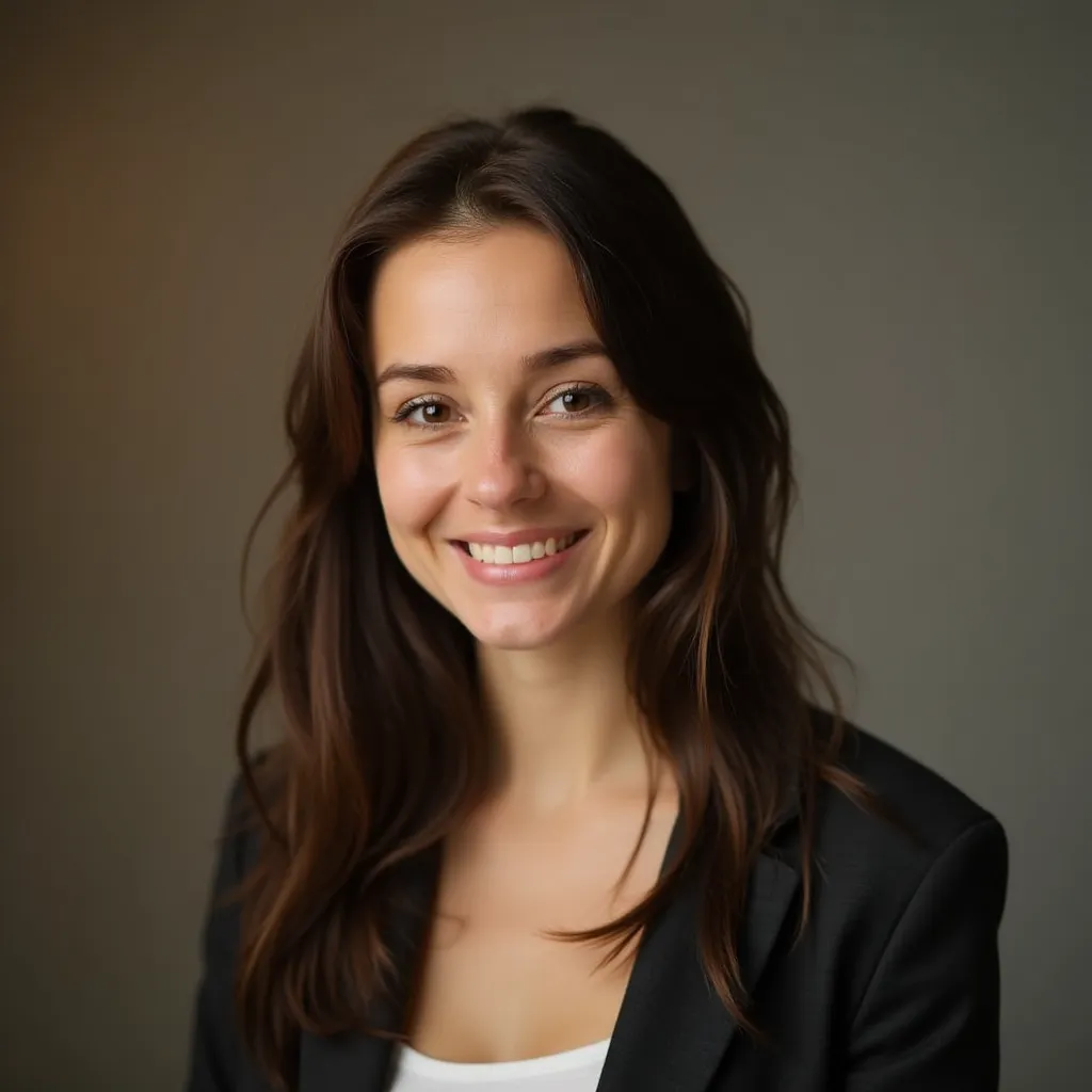 Psychologist in professional attire against a neutral background