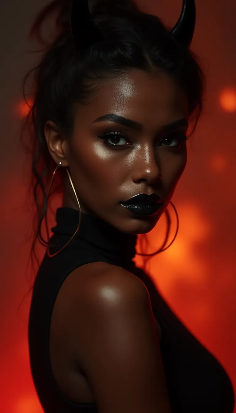 halloween-black-woman-with-a-devilish-look-and-fiery-background