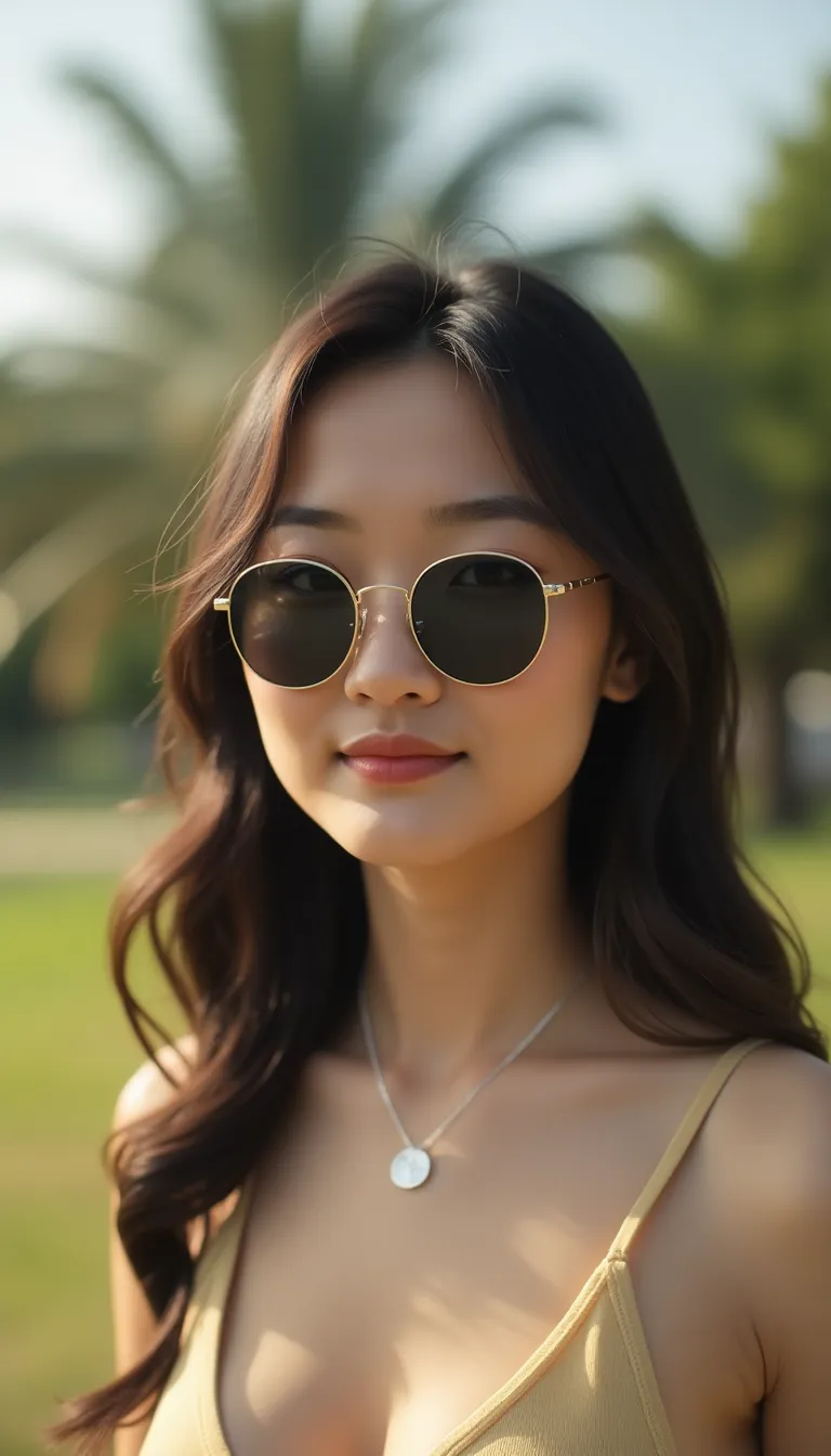 asian-woman-in-sunglasses--smiling-in-a-sunny-park